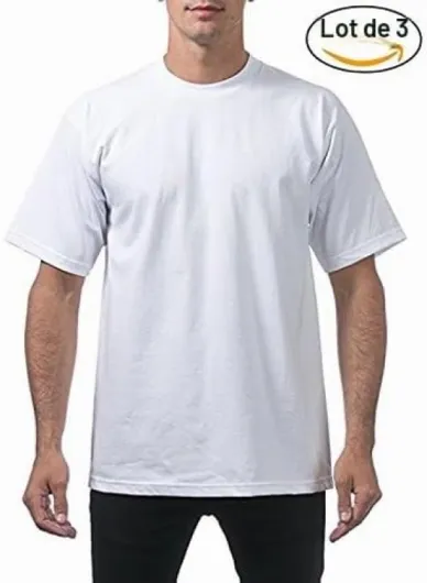 Pro Club Classic T-Shirt Homme (Lot de 3) 3XL Blanc