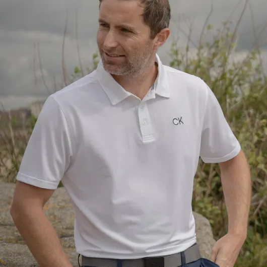 Homme 2026 Central Eco légère évacuation humidité Polo Golf S Blanc