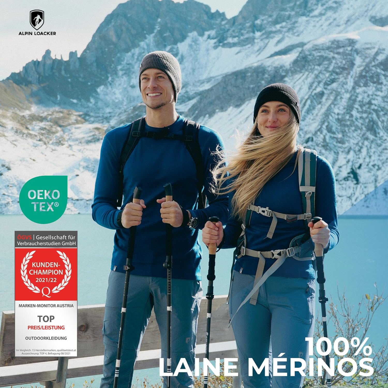 Homme Manches Longues en Laine Mérinos - Pull de Leger, Respirant, Sechage, Thermique - Tee Shirt Manche Longue de Randonnée Camping Cycle Fitness XL Bleu