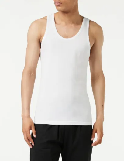 Lot de 4 Débardeurs pour Homme - Côte Fine 100% Coton Peigné - sans Couture Côté - Label Oeko-TEX® Standard 100 3XL Blanc