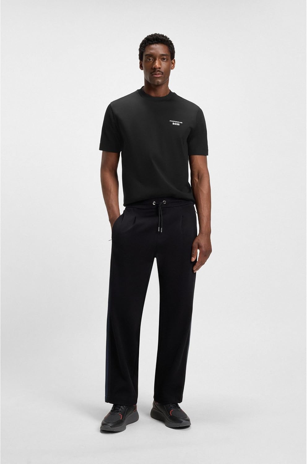 BOSS Hommes C-Thompson 197 PS T-Shirt Porsche x en Coton mercerisé à Motif Artistique Targa S Noir001