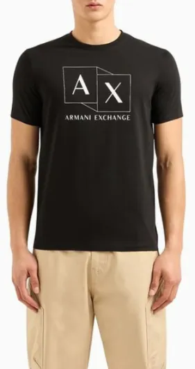 Armani Exchange Tshirt MC Coton Logo Homme S Noir