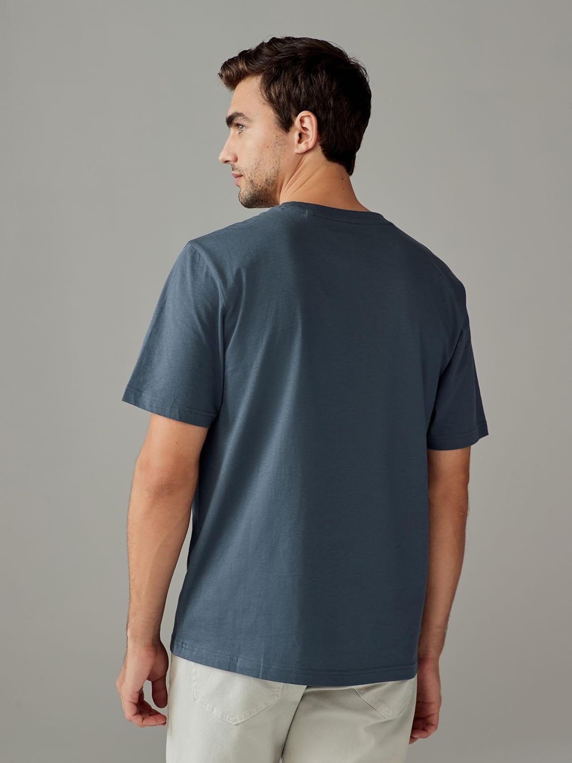 , T-Shirt Épais pour Homme à Col Ras du Cou, 100% Coton, Lot de 4 x T-Shirts pour Homme XL Blue/Green/Neutral/Brown 4