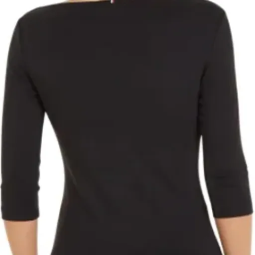 Test Tommy Hilfiger T-Shirt Manches Longues Femme Slim Col Bateau : un basique simple mais pas pour toutes les morphos