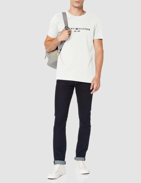 T-Shirt Manches Courtes Homme Core Tommy Logo Col Ras-du-Cou L White (Snow White)