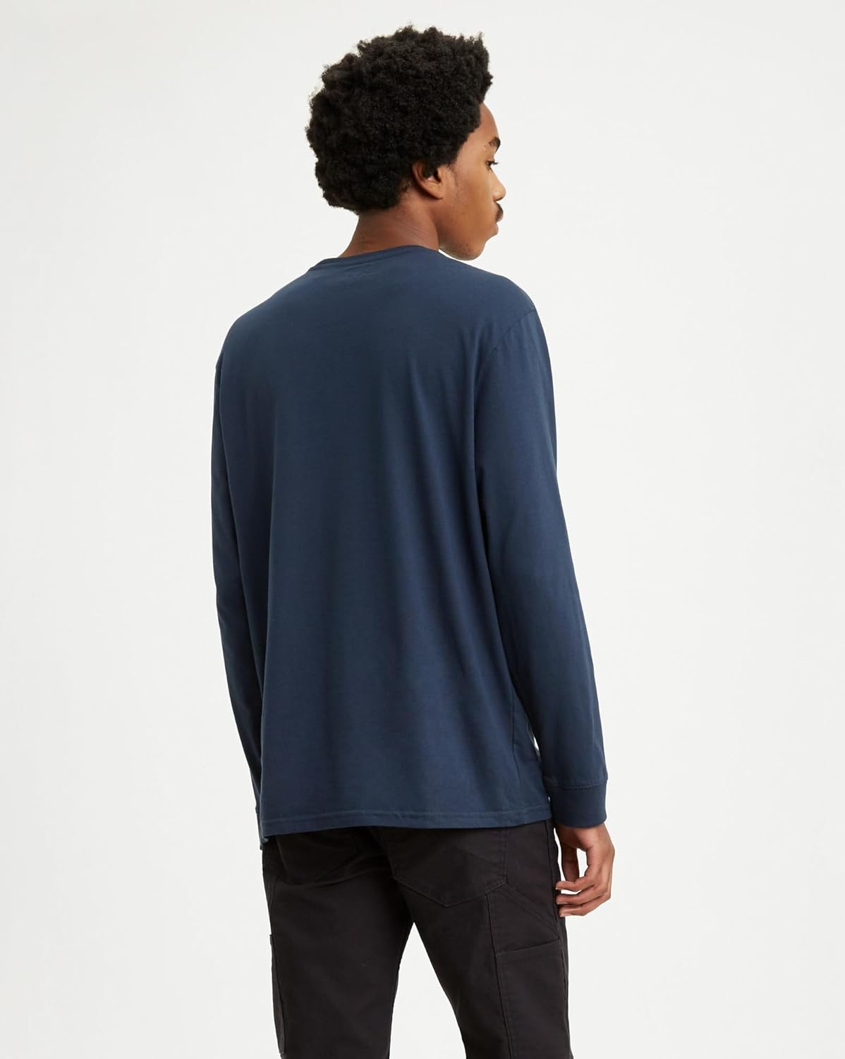 Levi's Long-Sleeve Original Housemark Tee T-Shirt Homme L Cotton + Patch Dress Blues