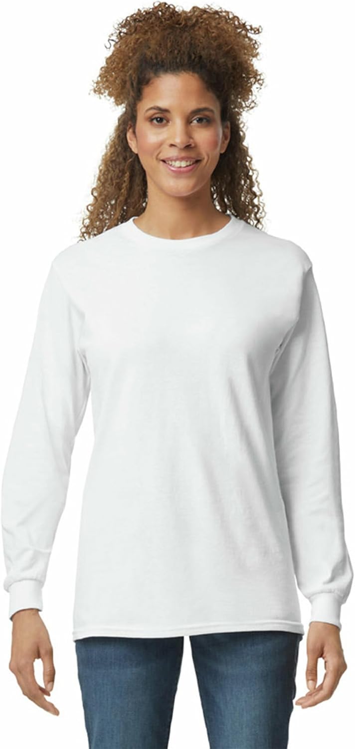 T-Shirt en Ultra Coton, À Manches Longues, Style G2400 T-Shirt Homme (Lot de 3) L Blanc