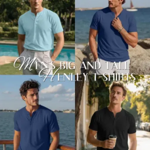 Test Ficerd Lot de 3 T-Shirts Henley 4XL : des hauts légers et amples pour gros gabarits