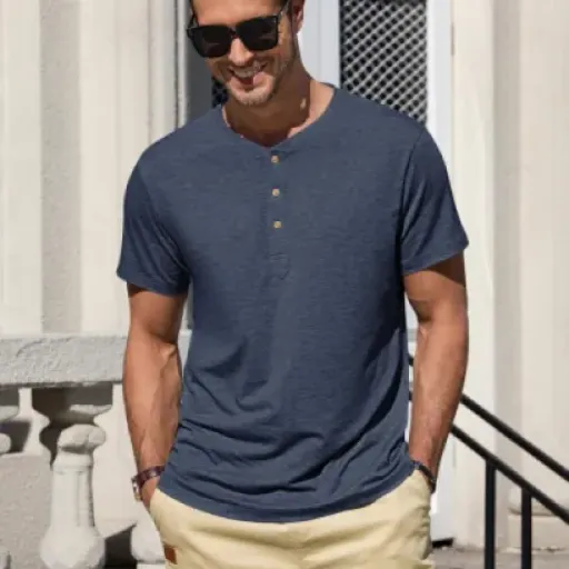 Test TARAINYA Henley T-Shirt Homme : le col mao simple et efficace pour l’été