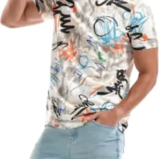 Test RONOMO T-Shirt Homme Graffiti Ty Blanc : un tee original qui fait le job sans chichi