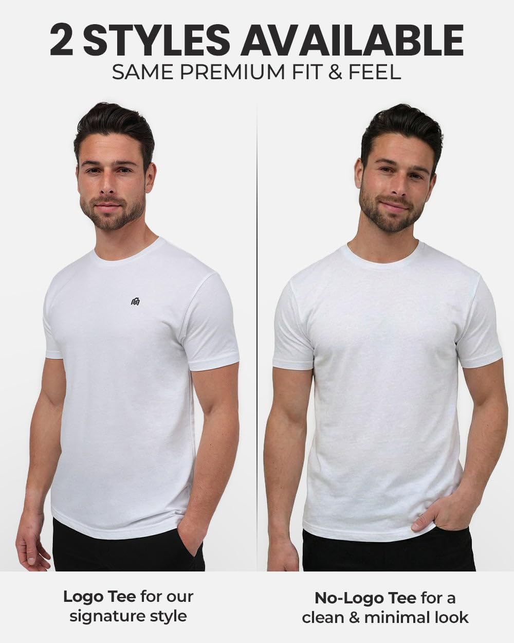 INTO THE AM Logo-Tshirts-c Athleisure Contemporain Homme (Lot de 6) XL Blanc