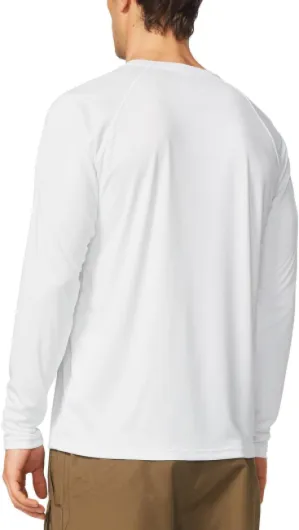 T-Shirt Anti-UV Homme Rashguard Manche Longue et Court Tee Shirt Protection Solaire Léger Séchage Rapide pour Baignade Surf Pêche Natation Plongée Plage Blanc L