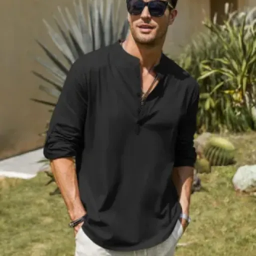 Test COOFANDY Chemise en Lin Henley manches longues : la chemise d'été simple qui fait le job